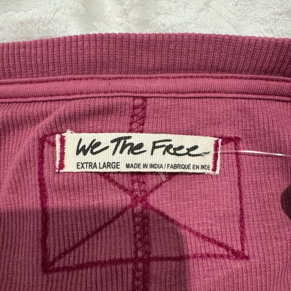 FREE PEOPLE  We The Free Daisy Ribbed Braided Cotton top Dreamy Mulberry - Picture 7 of 10